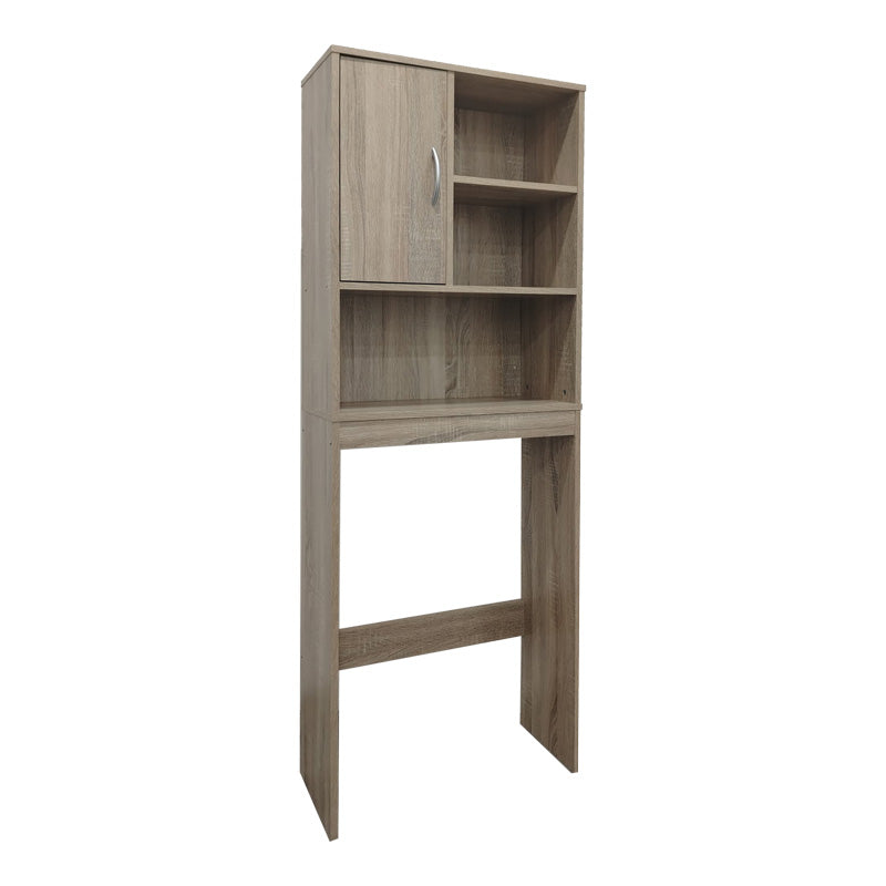 Dulap Baie cu Loc Pentru Masina de Spalat cu sertare, Lemn, Alb, 60x24x168 cm - Stejar