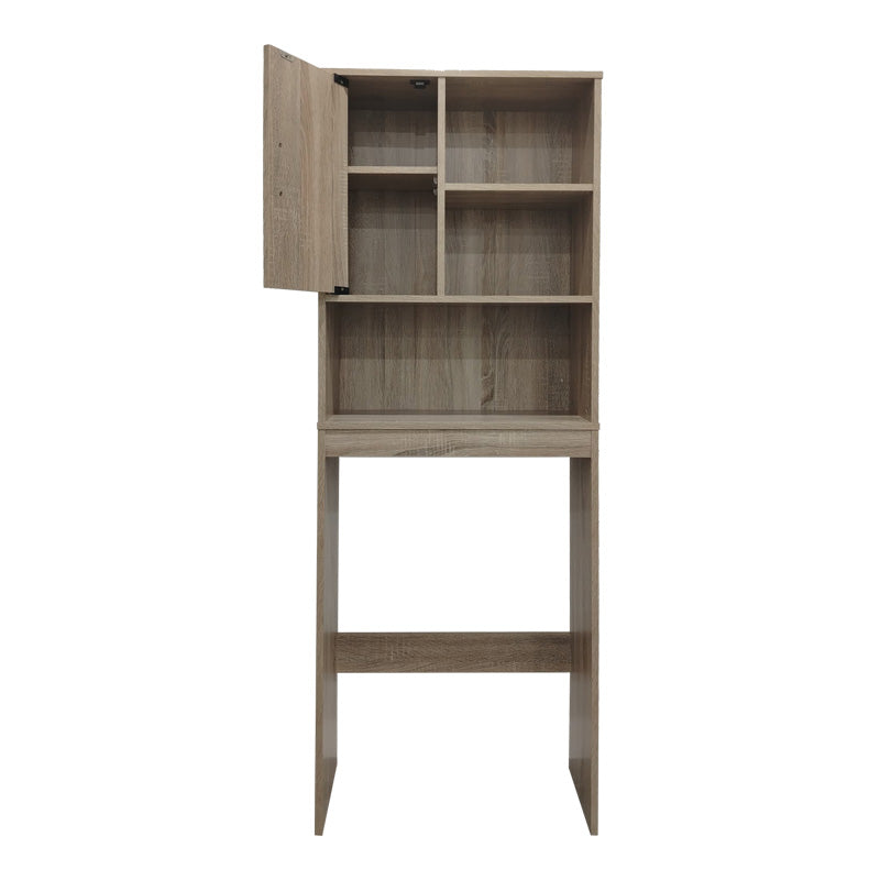 Dulap Baie cu Loc Pentru Masina de Spalat cu sertare, Lemn, Alb, 60x24x168 cm - Stejar