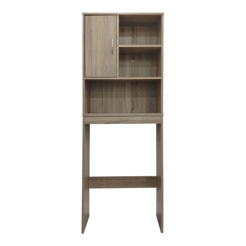 Dulap Baie cu Loc Pentru Masina de Spalat cu sertare, Lemn, Alb, 60x24x168 cm - Stejar