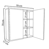 Dulap baie Poliana cu oglinda, alb, 70x17x70 cm