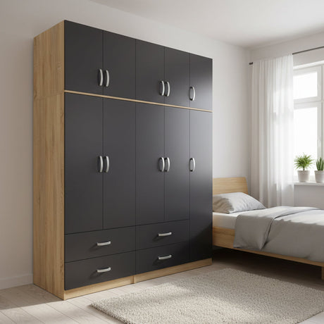 Dulap Athos cu 5 usi si loft, 170x42x240 cm