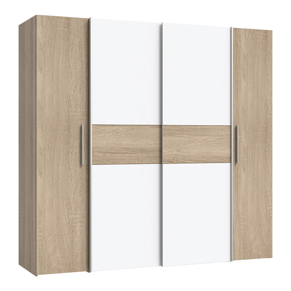 Dulap Closet 4 usi sonoma stejar alb melamina, 200x61x190 cm