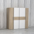 Dulap Closet 4 usi sonoma stejar alb melamina, 200x61x190 cm, imagine suplimentara
