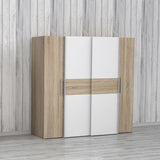 Dulap Closet 4 usi sonoma stejar alb melamina, 200x61x190 cm