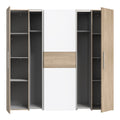 Dulap Closet 4 usi sonoma stejar alb melamina, 200x61x190 cm, perspectiva suplimentara