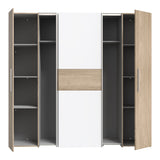 Dulap Closet 4 usi sonoma stejar alb melamina, 200x61x190 cm