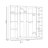 Dulap Closet 4 usi sonoma stejar alb melamina, 200x61x190 cm