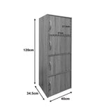 Dulap coloana Soline, Lemn, Alb - Stejar, 40x34x120 cm - Alb