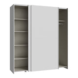 Dulap cu 2 uși și rafturi Noez I, Lemn, Alb, 170x61x190 cm