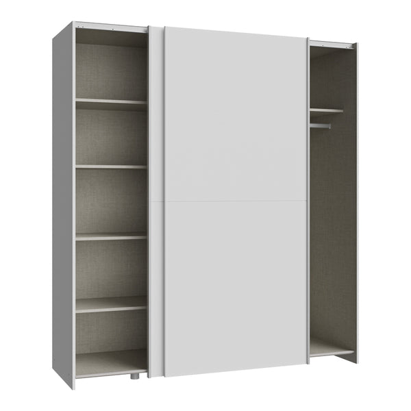 Dulap cu 2 uși și rafturi Noez I, Lemn, Alb, 170x61x190 cm