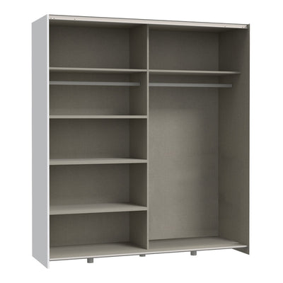 Dulap cu 2 uși și rafturi Noez I, Alb, Lemn, 170x61x190 cm, perspectiva suplimentara