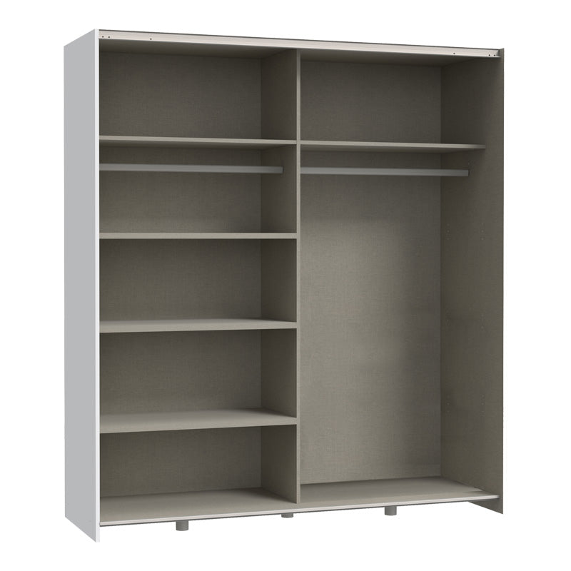 Dulap cu 2 uși și rafturi Noez I, Alb, Lemn, 170x61x190 cm, perspectiva suplimentara