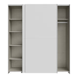 Dulap cu 2 uși și rafturi Noez I, Lemn, Alb, 170x61x190 cm