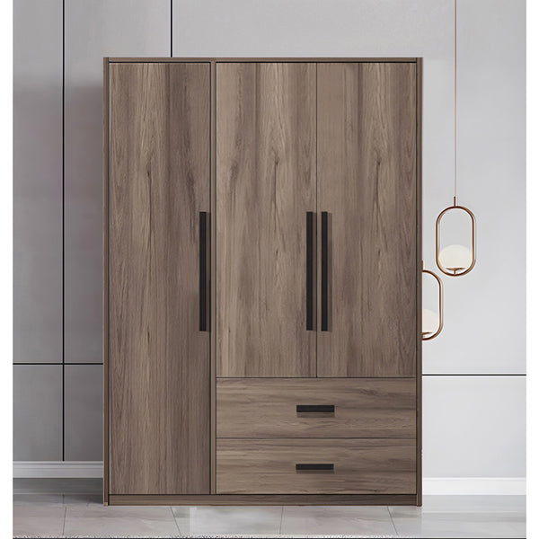 Dulap cu 3 usi Edritte, Nuc deschis, 120x52x195 cm