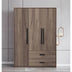 Dulap cu 3 usi Edritte Nuc deschis 120x52x195 cm