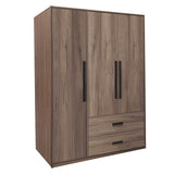 Dulap cu 3 usi Edritte, Nuc deschis, 120x52x195 cm