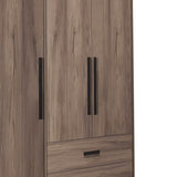 Dulap cu 3 usi Edritte, Nuc deschis, 120x52x195 cm