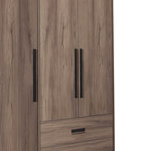 Dulap cu 3 usi Edritte, Nuc deschis, 120x52x195 cm, detaliu produs