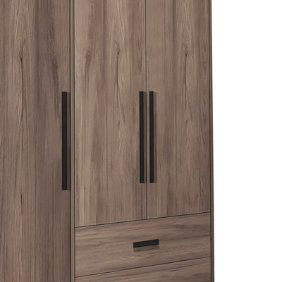 Dulap cu 3 usi Edritte, Nuc deschis, 120x52x195 cm, detaliu produs