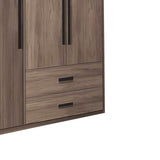 Dulap cu 3 usi Edritte, Nuc deschis, 120x52x195 cm