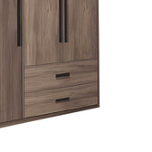 Dulap cu 3 usi Edritte, Nuc deschis, 120x52x195 cm, perspectiva suplimentara