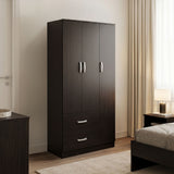 Dulap Athos cu 3 usi si 2 sertare, 90x42x180 cm - Nuc