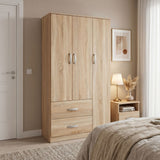 Dulap Athos cu 3 usi si 2 sertare, 90x42x180 cm - Stejar