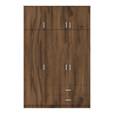 Dulap cu 3 uși și sertare Royal, Lemn, Nuc-Stejar, 150x58x230 cm, perspectiva suplimentara