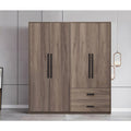 Dulap cu 4 usi Edritte cu sertare nuc deschis 160x52x195cm