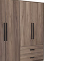 Dulap cu 4 usi Edritte cu sertare nuc, deschis, 160x52x195 cm, detaliu produs