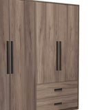 Dulap cu 4 usi Edritte cu sertare nuc, deschis, 160x52x195 cm