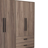 Dulap cu 4 usi Edritte cu sertare nuc, deschis, 160x52x195 cm, detaliu produs