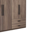 Dulap cu 4 usi Edritte cu sertare nuc, deschis, 160x52x195 cm, perspectiva suplimentara