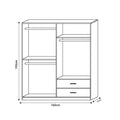 Dulap cu 4 usi Edritte cu sertare nuc, deschis, 160x52x195 cm, foto produs