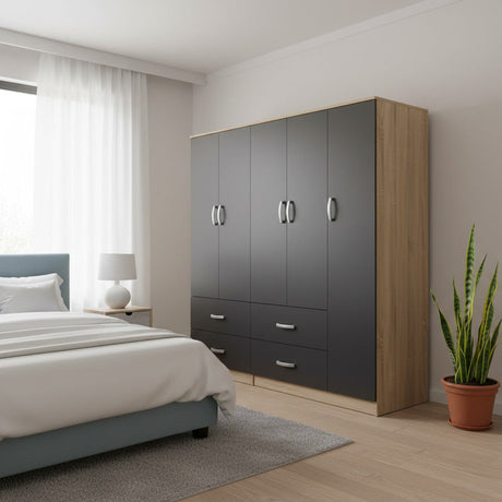 Dulap Athos cu 5 usi, 170x42x180 cm