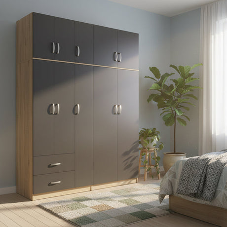 Dulap Athos I cu 5 usi si loft, 170x42x240 cm