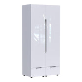 Dulap cu doua usi Afina Alb Lucios 100x57x213 cm