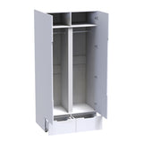 Dulap cu doua usi Afina, Alb Lucios, 100x57x213 cm