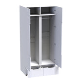 Dulap cu doua usi Afina, Alb Lucios, 100x57x213 cm, imagine suplimentara