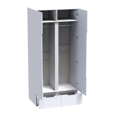 Dulap cu doua usi Afina, Alb Lucios, 100x57x213 cm