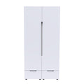 Dulap cu doua usi Afina, Alb Lucios, 100x57x213 cm, perspectiva suplimentara