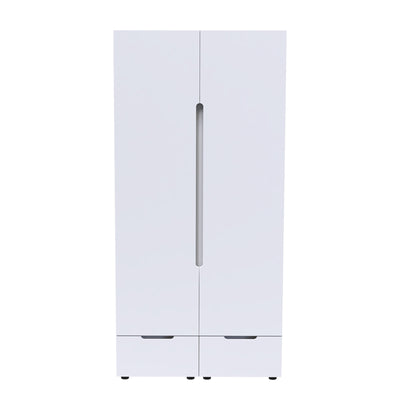 Dulap cu doua usi Afina, Alb Lucios, 100x57x213 cm, perspectiva suplimentara