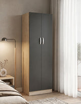 Dulap Athos cu 2 usi, 60x42x180 cm - Sonoma-Antracit
