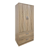 Dulap de haine Double-leaf wardrobe cu 2 drawers Alvia, alb, 80x52x180 cm - SONOMA