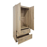 Dulap de haine Double-leaf wardrobe cu 2 drawers Alvia, alb, 80x52x180 cm - SONOMA
