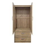 Dulap de haine Double-leaf wardrobe cu 2 drawers Alvia, alb, 80x52x180 cm - SONOMA