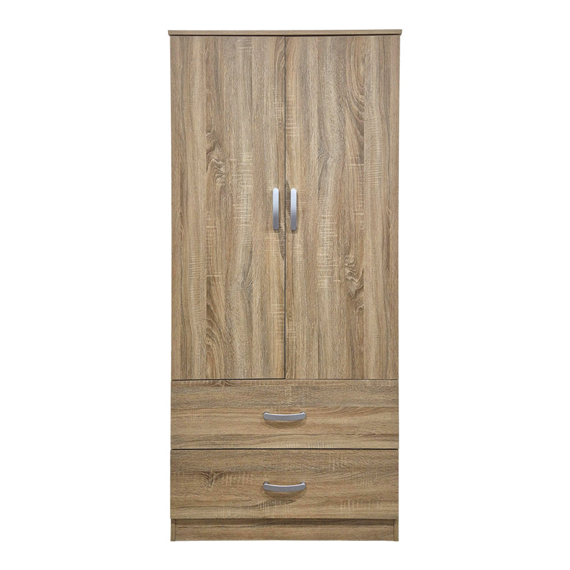 Dulap de haine Double-leaf wardrobe cu 2 drawers Alvia, alb, 80x52x180 cm - SONOMA