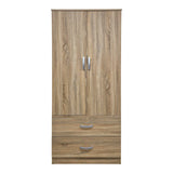 Dulap de haine Double-leaf wardrobe cu 2 drawers Alvia, alb, 80x52x180 cm - SONOMA