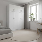 Dulap Athos I cu 4 usi si loft, 160x42x240 cm - Alb