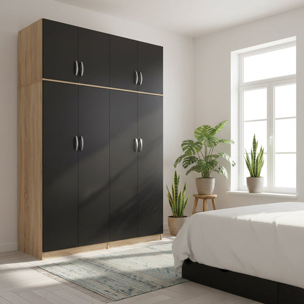 Dulap Athos I cu 4 usi si loft, 160x42x240 cm